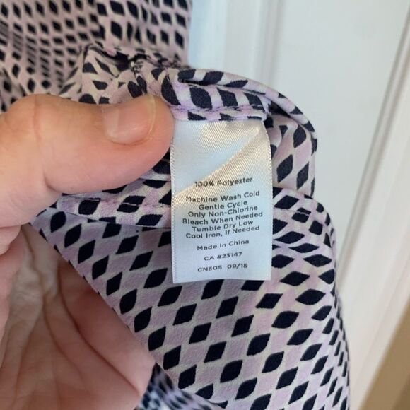 Talbots purple and black diamond plaid tank blouse - Picture 2 of 5